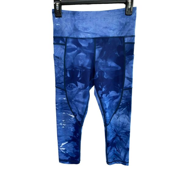 New Zyia  Blue Tie Dye Hendrix Leggings Size 4 - Picture 2 of 5